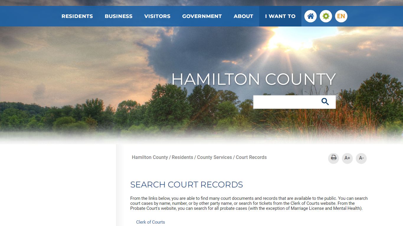 Court Records - Hamilton County, Ohio